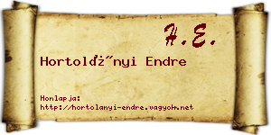 Hortolányi Endre névjegykártya