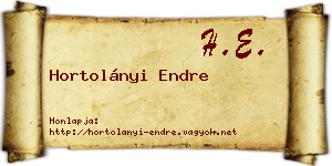Hortolányi Endre névjegykártya