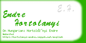 endre hortolanyi business card